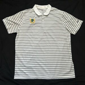 Nike Black and White Striped Men's Polo Shirt